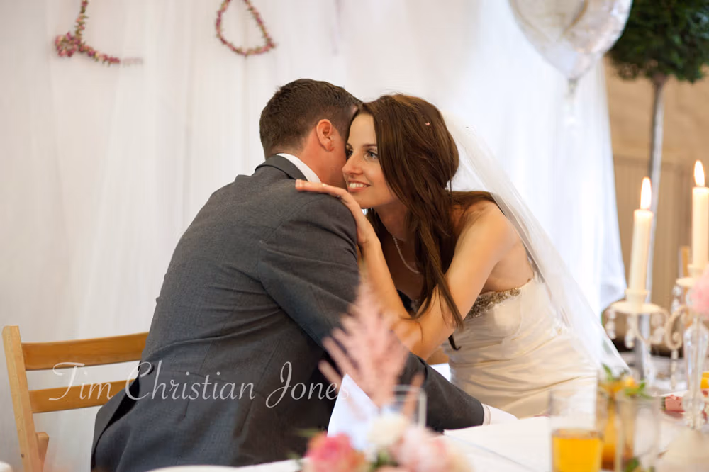 Lowri hugs Tim after his speech